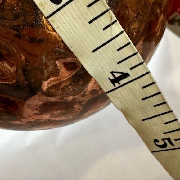 Vintage unique rose glass ornament glass globe  metal topped glass Christmas - Picture 6 of 6